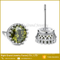 Fashion Olivine Cubic Zirconia Stud Earrings Jewelry